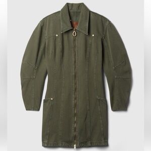 Cult Gaia x Gap Green Zip-Front dress denim size small